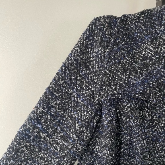 Free People Patricia Peplum Tweed Double Breasted Coat Blue Size 8 - Picture 4 of 9